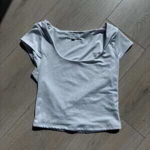 White crop top tagged